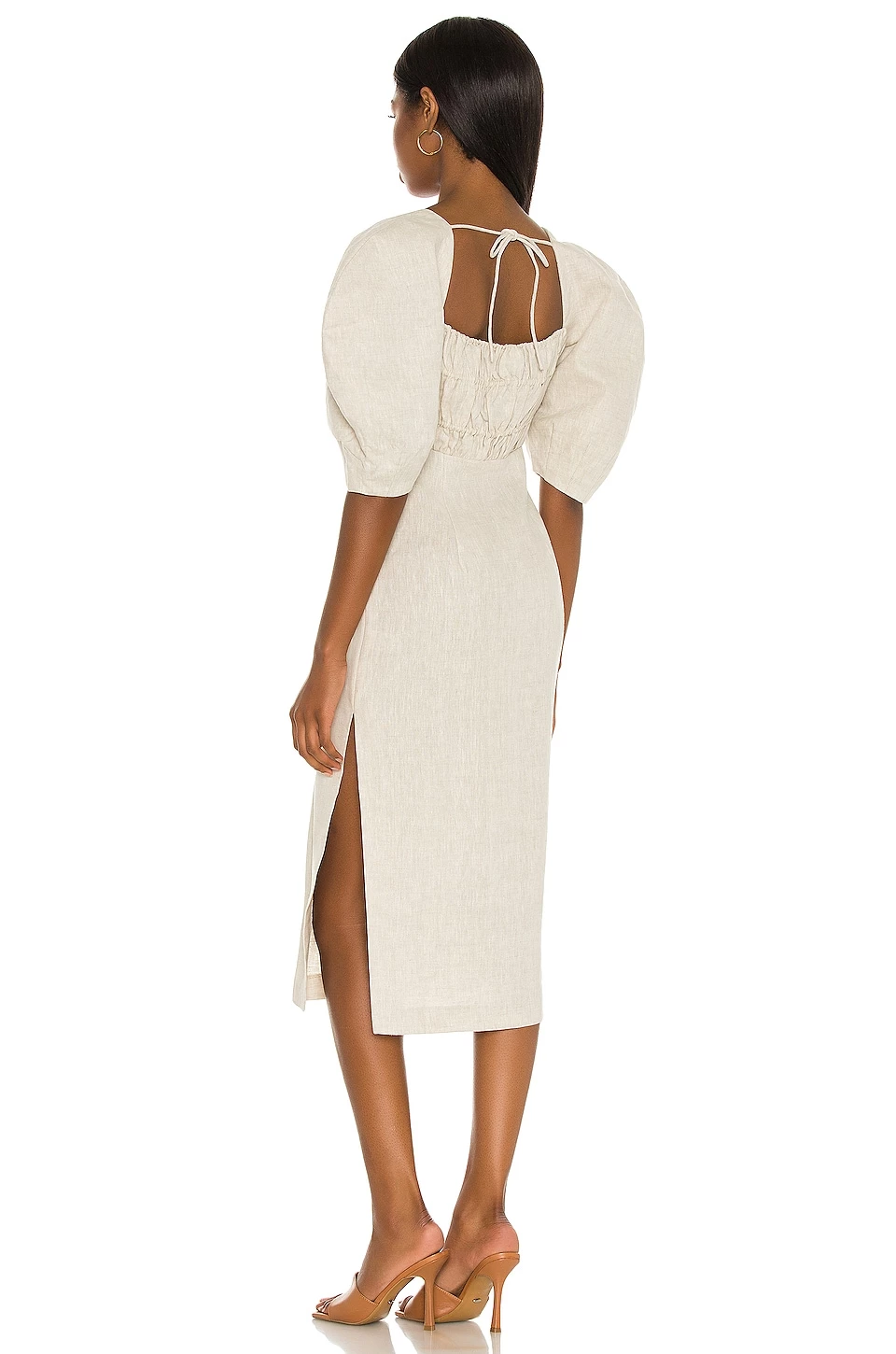 New ✔️ Song Of Style Monet Midi 👗 Dress In Beige ❤️ 5 New ✔️ Song Of Style Monet Midi 👗 Dress In Beige ❤️ - Image 3