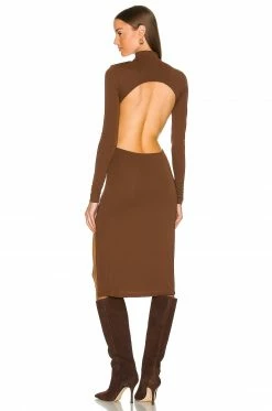 Cheap 😉 Song Of Style Emra Midi 👗 Dress In Chocolate Brown 😉