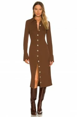 New 💯 Song Of Style Alice Midi 👗 Dress In Chocolate Brown ❤️