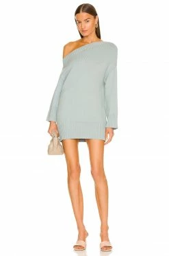 Best deal โ Song Of Style Ailey Off The Shoulder Knit ๐ Dress In Pale Blue โค๏ธ