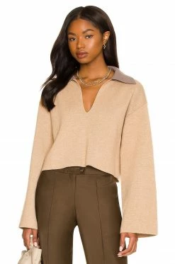 Best deal โ Song Of Style Rayan Polo Pullover In Camel & Brown ๐