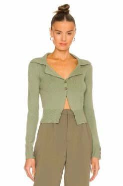 New 🌟 Song Of Style Alayna Collared Sweater In Sage Green ⌛