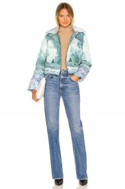 Coupon 🎉 Song Of Style Ezi Puffer Jacket In Blue Landscape 🎁 -Song of Style Sales Shop SOSR WO52 V5