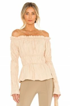 Cheap ✔️ Song Of Style Kenna Top In Beige 🧨
