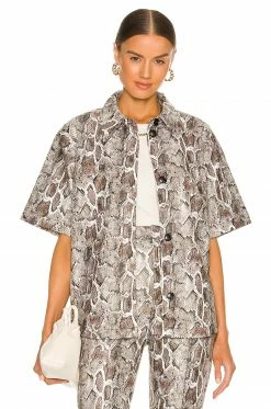 Cheap 🧨 Song Of Style Rove Top In Gray Snake 🎁