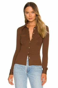 Promo 👏 Song Of Style Hilda Top In Chocolate Brown 🎉