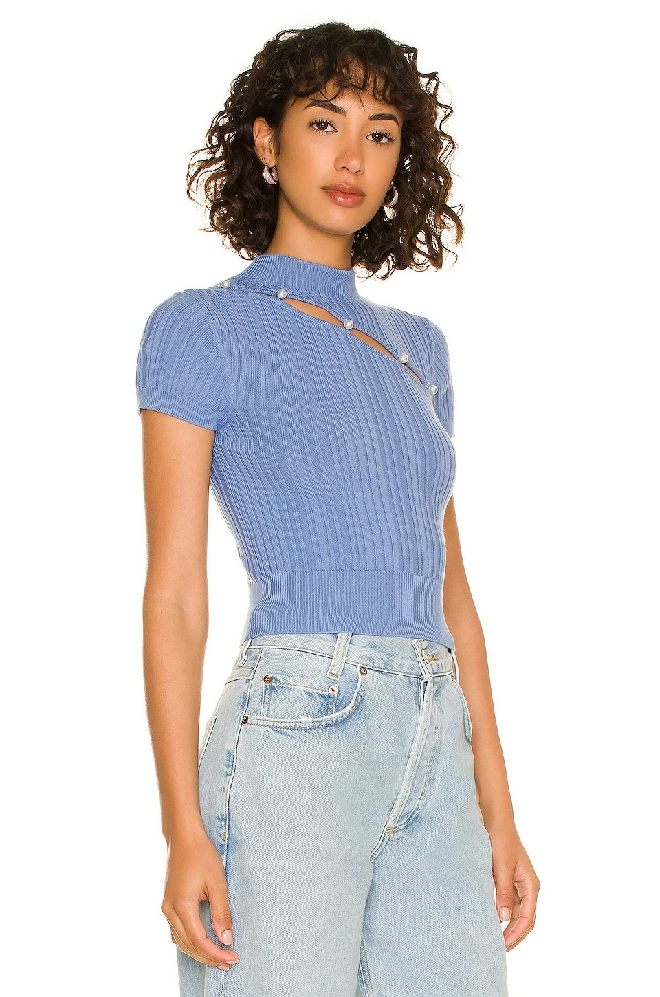 Top 10 😍 Song Of Style Kylin Short Sleeve Sweater In Ocean Blue 👍 4 Top 10 😍 Song Of Style Kylin Short Sleeve Sweater In Ocean Blue 👍 - Image 2